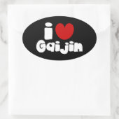 iハート 楕円形シール (バッグ)