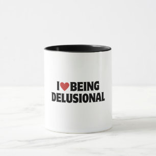 Iハート   I Love Being Delusional   90s美学 マグカップ