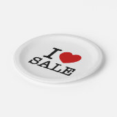 Iハート[LOVE]セール ペーパープレート (アングル)