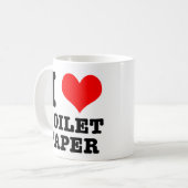 Iハート(LOVE)トイレ紙 コーヒーマグカップ (正面左)