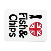 Iハート[Love]フィッシュ&チップス マグネット (横)