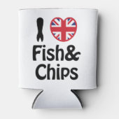 Iハート[Love]フィッシュ&チップス 缶クーラー (正面)