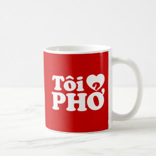 Iハート(Love)フォー(トーイ❤ PHO)ベトởナム語 コーヒーマグカップ