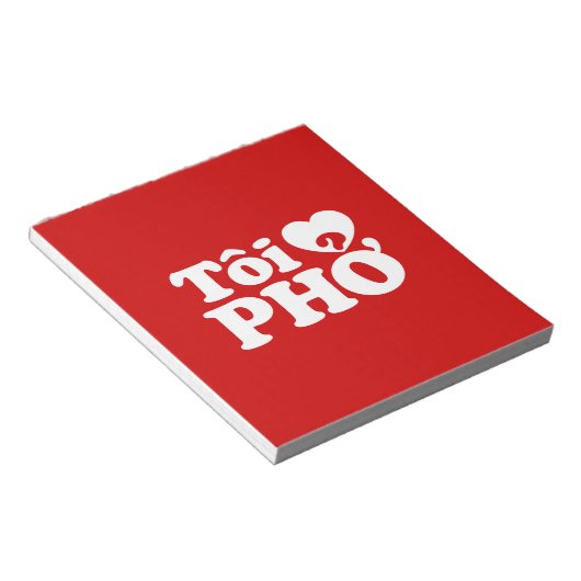 Iハート(Love)フォー(トーイ❤ PHO)ベトởナム語 ノートパッド (アングル)