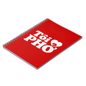 Iハート(Love)フォー(トーイ❤ PHO)ベトởナム語 ノートブック (左側)