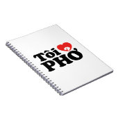 Iハート(Love)フォー(トーイ❤ PHO)ベトởナム語 ノートブック (右側)