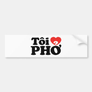 Iハート(Love)フォー(トーイ❤ PHO)ベトởナム語 バンパーステッカー