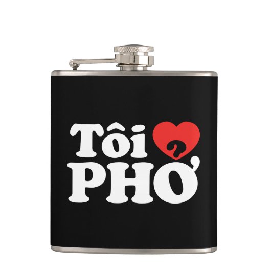 Iハート(Love)フォー(トーイ❤ PHO)ベトởナム語 フラスク (正面)