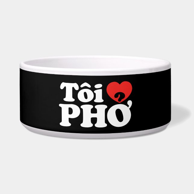 Iハート(Love)フォー(トーイ❤ PHO)ベトởナム語 ボウル (正面)