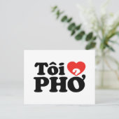 Iハート(Love)フォー(トーイ❤ PHO)ベトởナム語 ポストカード (スタンド正面)