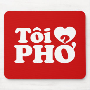 Iハート(Love)フォー(トーイ❤ PHO)ベトởナム語 マウスパッド