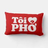 Iハート(Love)フォー(トーイ❤ PHO)ベトởナム語 ランバークッション (裏面)