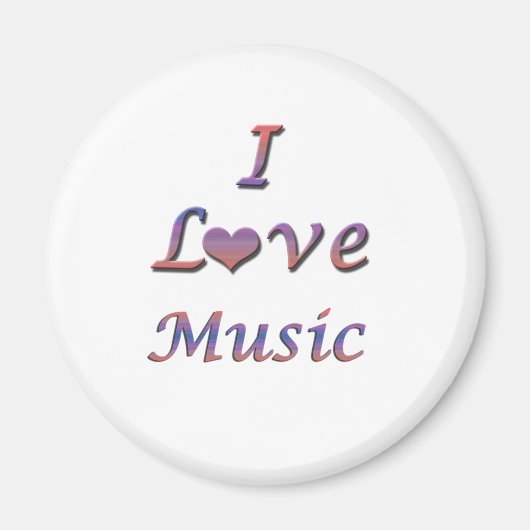 Iハート(Love)音楽 マグネット (正面)