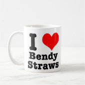 Iハート(LOVE) bendy straws コーヒーマグカップ (左)