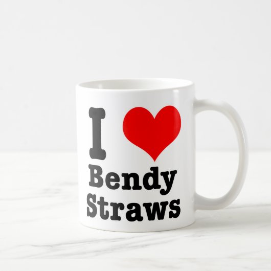 Iハート(LOVE) bendy straws コーヒーマグカップ (右)