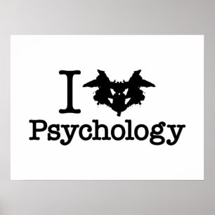 Iハート(Rorschach Inkblot)心理学 ポスター