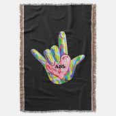 IハートASL スローブランケット (正面縦)