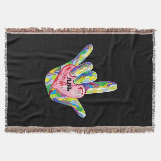 IハートASL スローブランケット (正面)