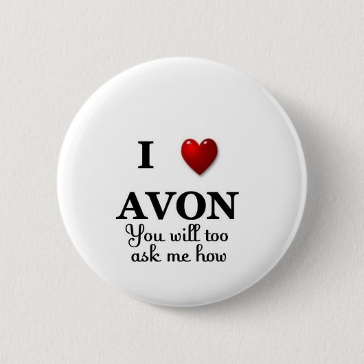 IハートAvon -いかに尋ねて下さい 缶バッジ (正面)