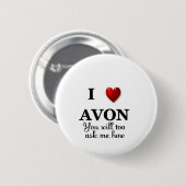 IハートAvon -いかに尋ねて下さい 缶バッジ (正面&裏面)