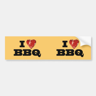 IハートBBQのステーキのハートの形のおもしろいな焼くこと バンパーステッカー