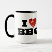 IハートBBQのステーキのハートの形のおもしろいな焼くこと マグカップ (左)