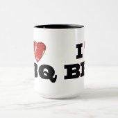 IハートBBQのステーキのハートの形のおもしろいな焼くこと マグカップ (中央)