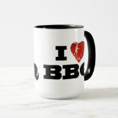 IハートBBQのステーキのハートの形のおもしろいな焼くこと マグカップ (正面右)