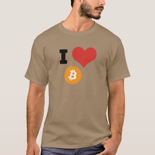 IハートBitcoin Tシャツ (正面)