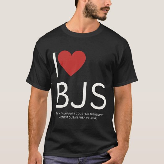 IハートBJS北京のIATA空港コード Tシャツ (正面)