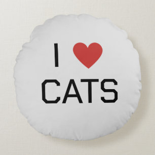 Iハートcatsメッセージ ラウンドクッション