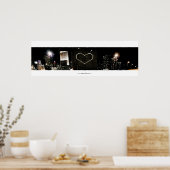 IハートChicago Skylineカラーポスター ポスター (キッチン)