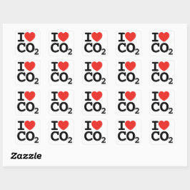 IハートCO2 - I love Carbon Dioxideステッカーシート スクエアシール