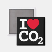 IハートCO2 - I Love Carbon Dioxide black冷蔵庫 マグネット (正面/裏面)