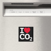 IハートCO2 - I Love Carbon Dioxide black冷蔵庫 マグネット (インサイチュ (食洗機))