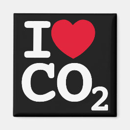IハートCO2 - I Love Carbon Dioxide black冷蔵庫 マグネット