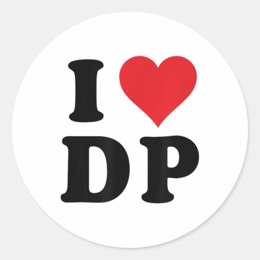 IハートDpイニシャルI Love D.p. First And Last Nam ラウンドシール (正面)