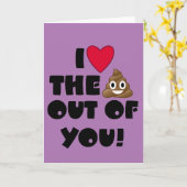 IハートEmoji Poo カード (黄色い花)