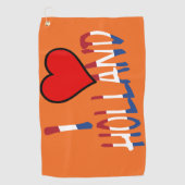 IハートHollandオーバーレイがオンまたはgtcn ゴルフタオル (正面)