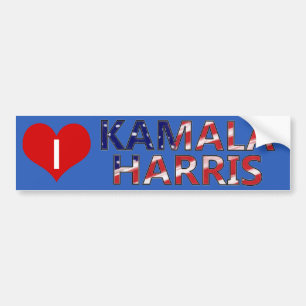 IハートKamala Harrisフラッグバンパーステッカー バンパーステッカー