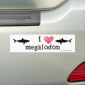 IハートMegalodon バンパーステッカー (車上)