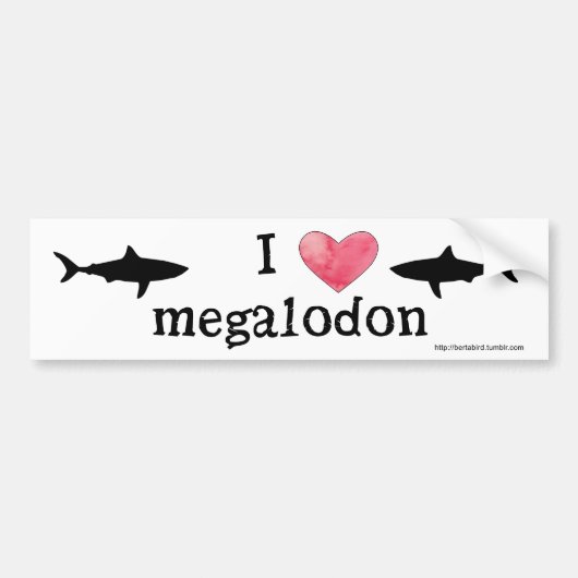 IハートMegalodon バンパーステッカー (正面)
