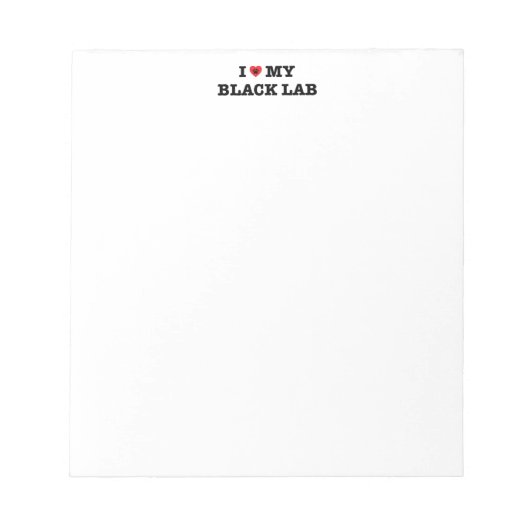 IハートMy Black Lab Notepad ノートパッド (正面)