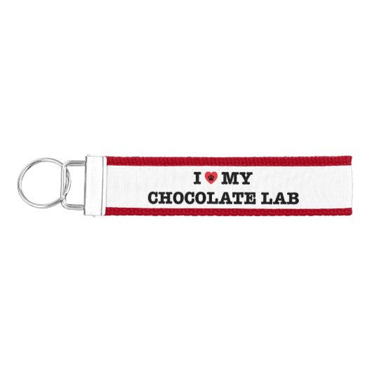 IハートMy Chocolate Lab Wrist Keychain リストバンドキーホルダー (鍵左)