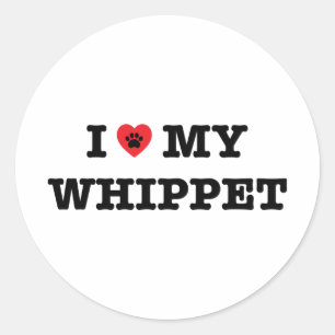 IハートMy Whipetステッカー ラウンドシール
