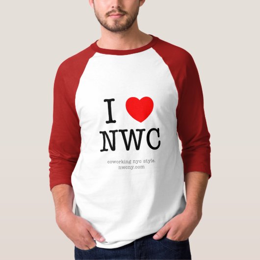 IハートNWC -赤 Tシャツ (正面)
