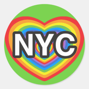 IハートNYC.NYCが大好き。ニューヨークシティレインボーヘア ラウンドシール