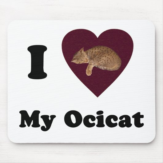IハートOcicatの私のマウスパッド マウスパッド (正面)