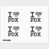 IハートPDX – ハート型の雨雲 楕円形シール (シート)