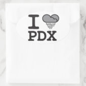 IハートPDX – ハート型の雨雲 楕円形シール (バッグ)